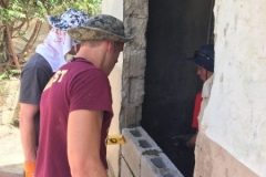 Laying concrete block