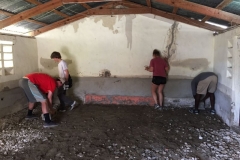 Preparing the church floor