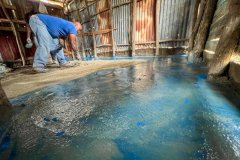 Our long-time friend, Alonzo, working on one of the floors.