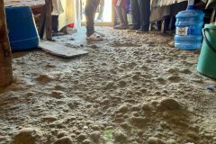 An existing dirt floor in one of the homes.